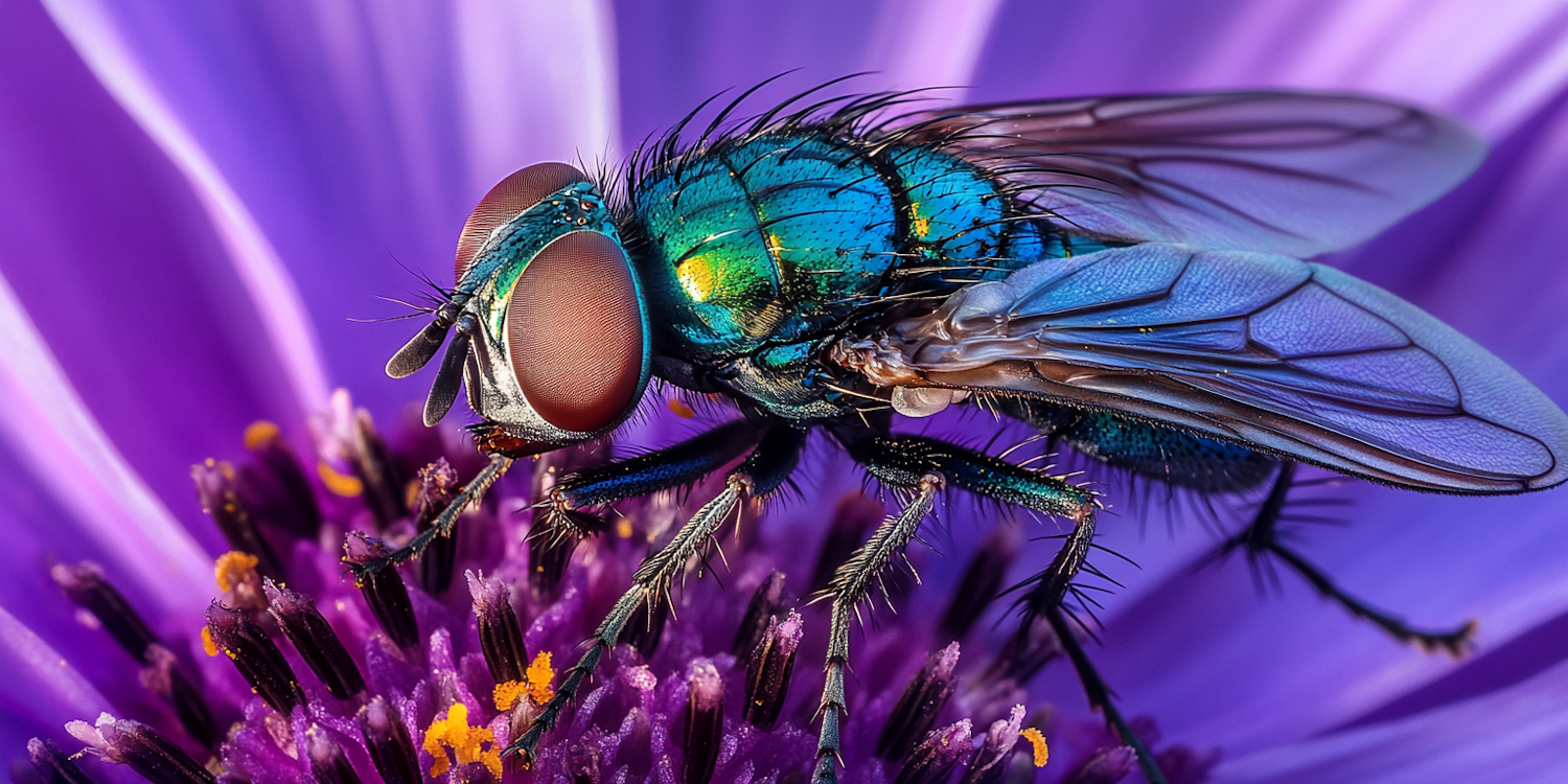 Fly on Purple Flower