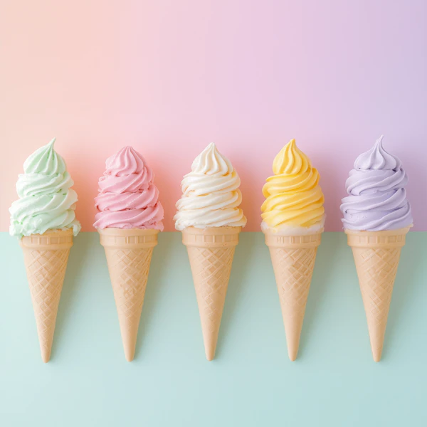 Pastel Ice Cream Cones