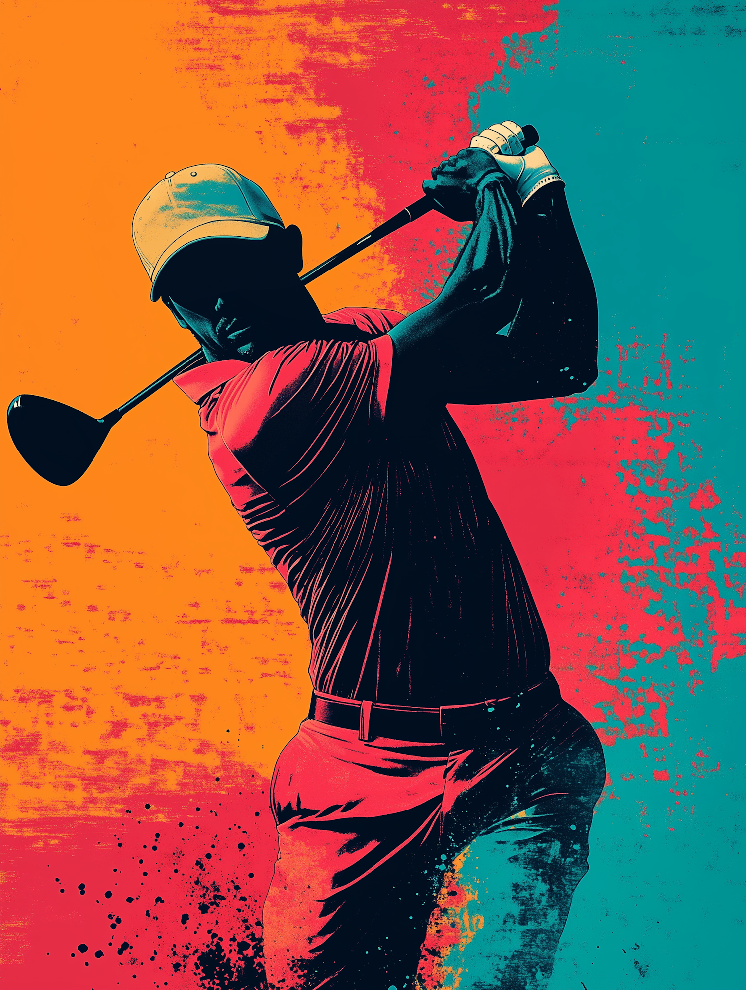 Dynamic Golfer Illustration