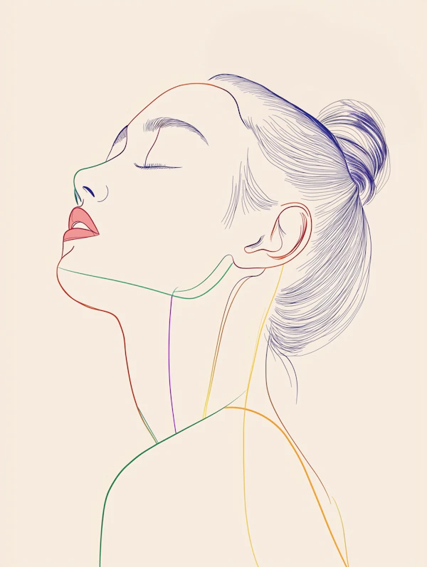 Minimalist Line Drawing of a Woman