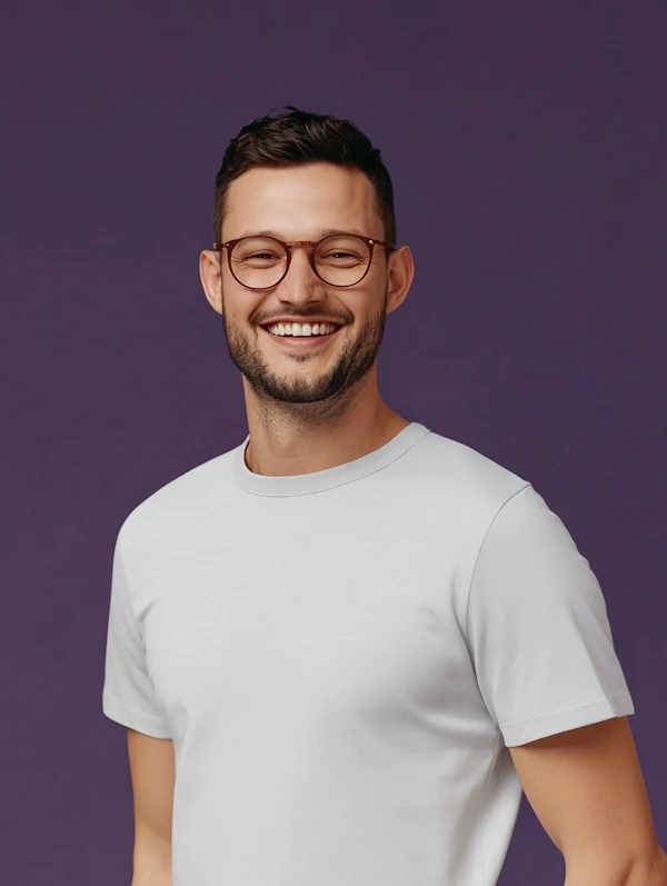 Smiling Man with Glasses