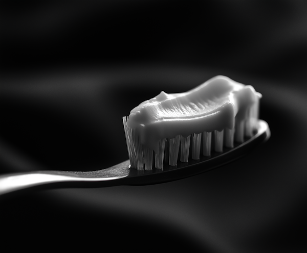 Artistic Presentation of Black Toothbrush with Toothpaste