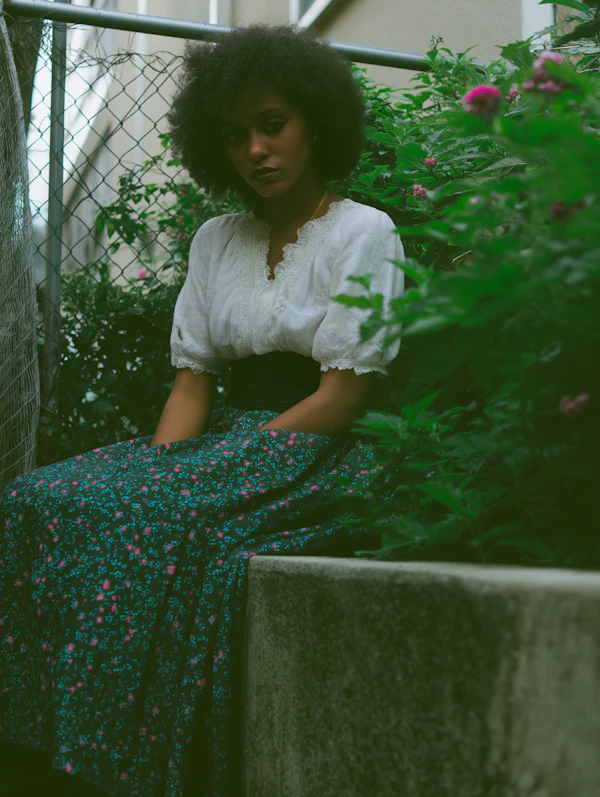 Woman in Serene Garden