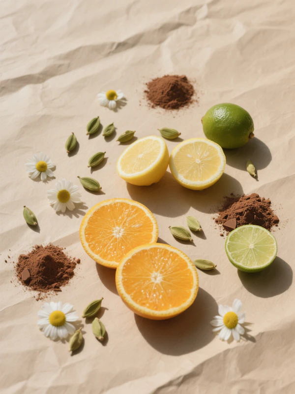 Citrus and Spices Flat Lay