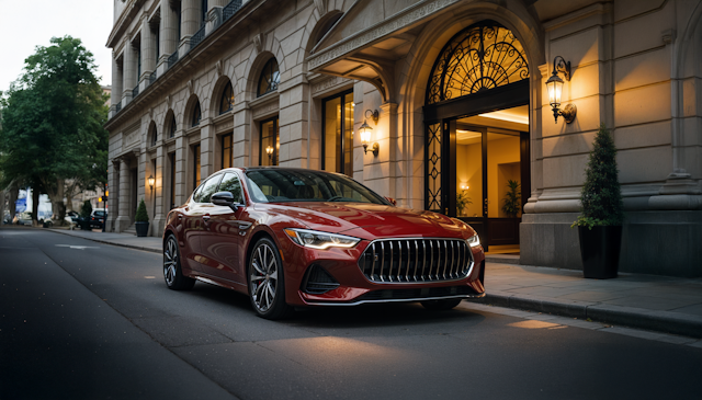 Luxury Car on City Street