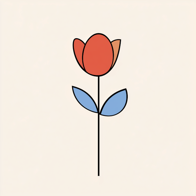 Minimalist Stylized Flower Illustration