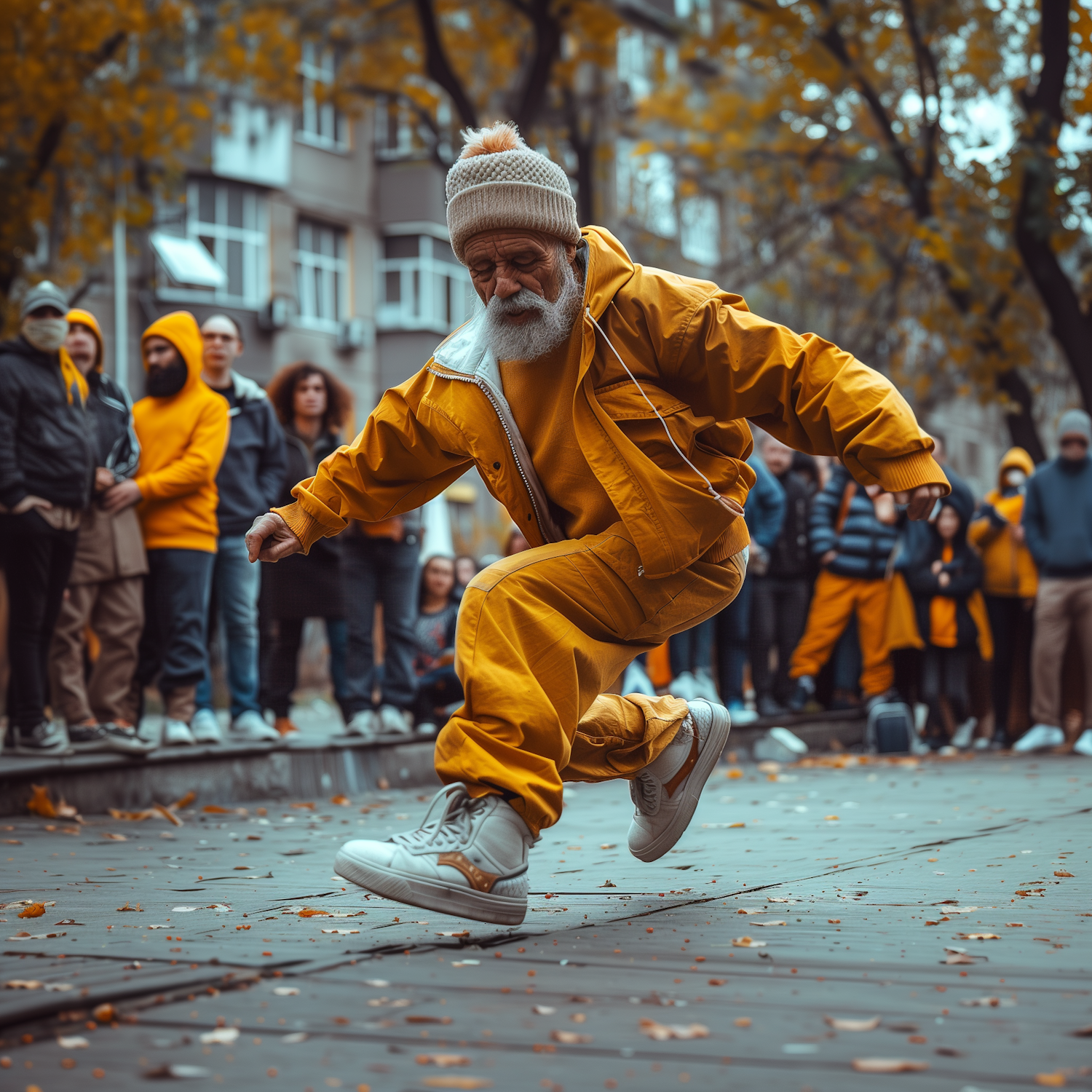 Energetic Elderly Breakdancer