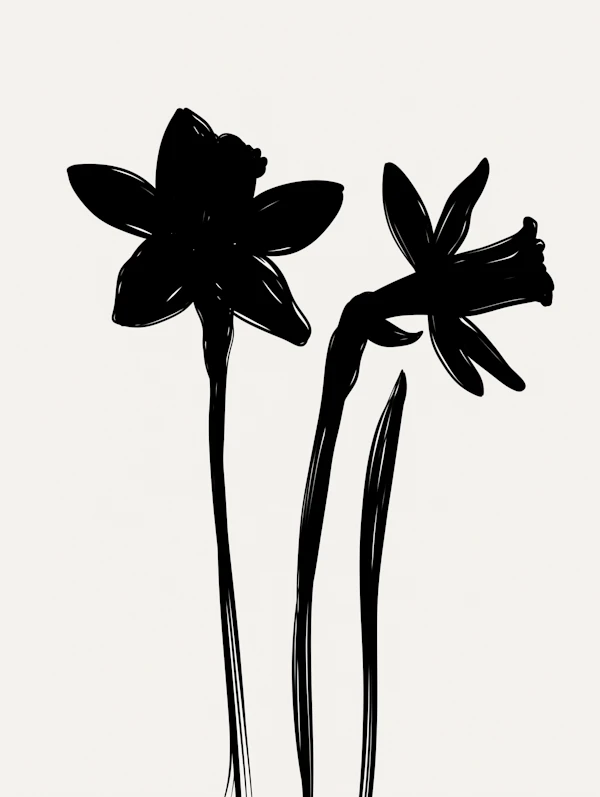Minimalist Daffodil Art