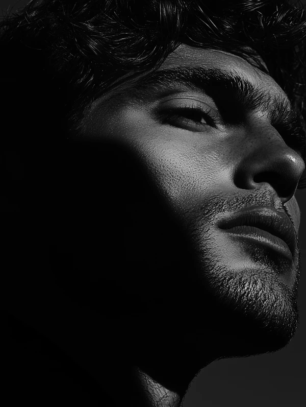 Dramatic Black and White Portrait