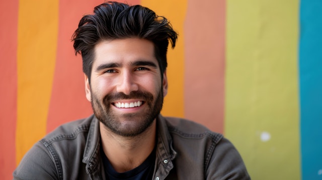 Smiling Man with Vibrant Background