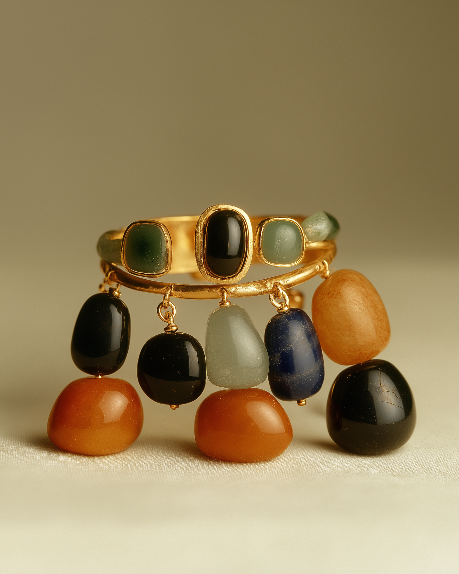 Elegant Gold Ring with Gemstones