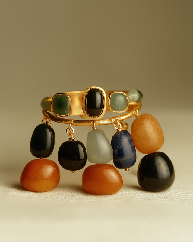 Elegant Gold Ring with Gemstones