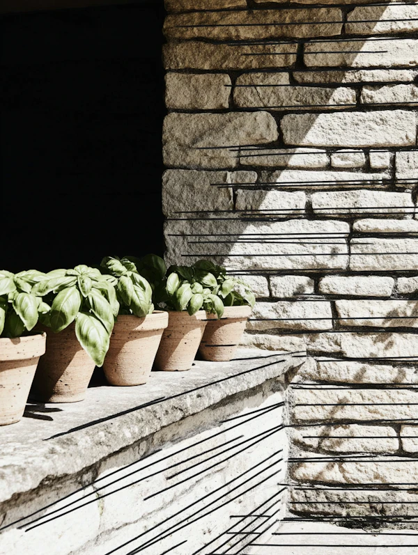 Terracotta Basil Display