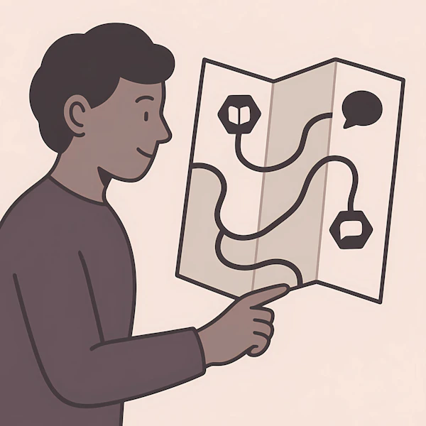 Person Examining Map