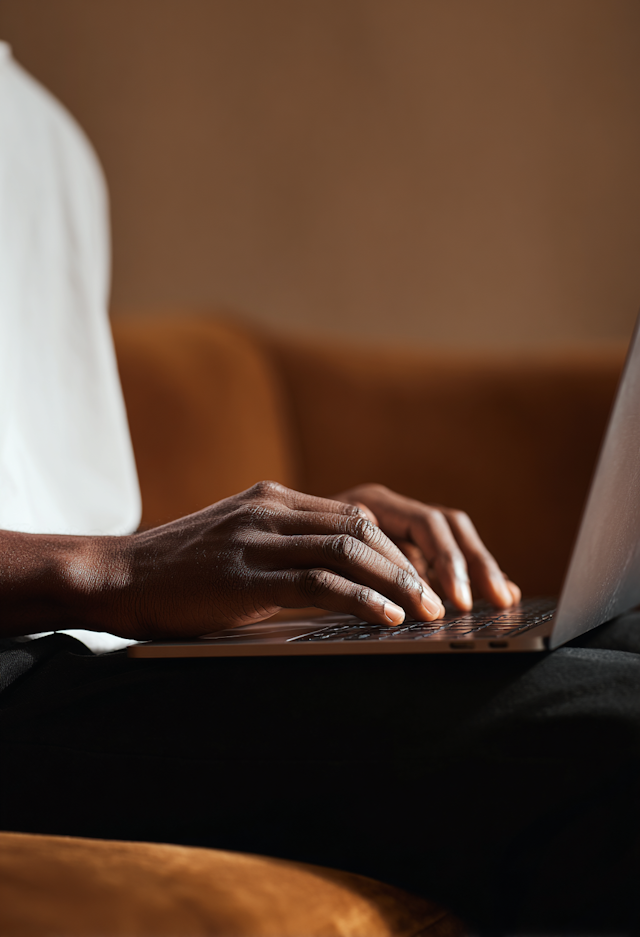 Typing on a Laptop