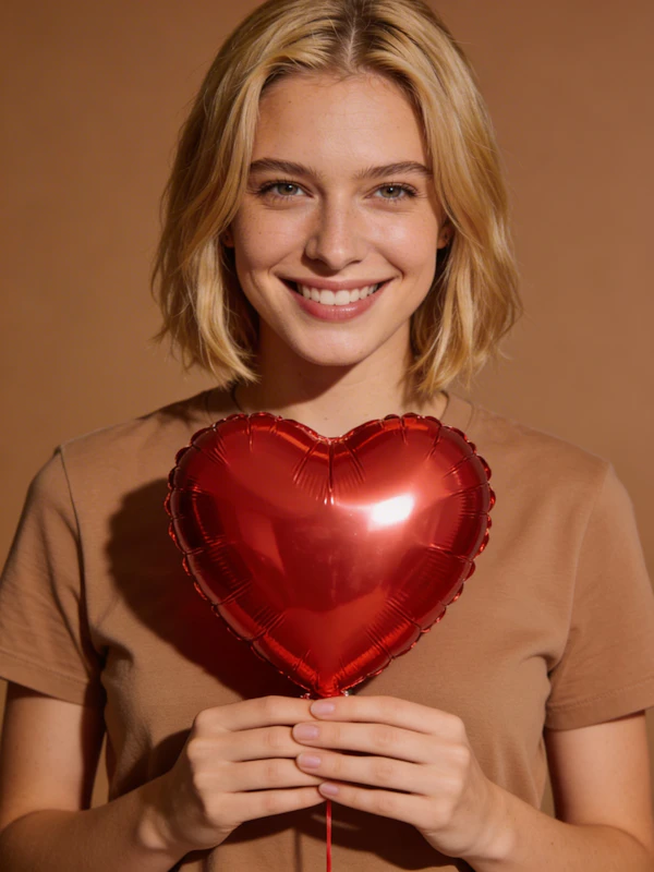 Woman with Heart Balloon