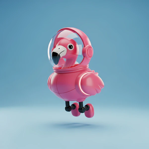 Futuristic Robot Flamingo