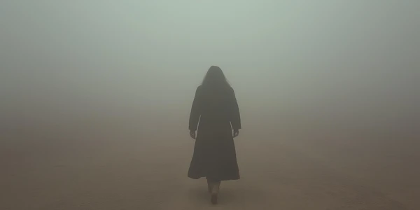 Solitary Figure in Fog