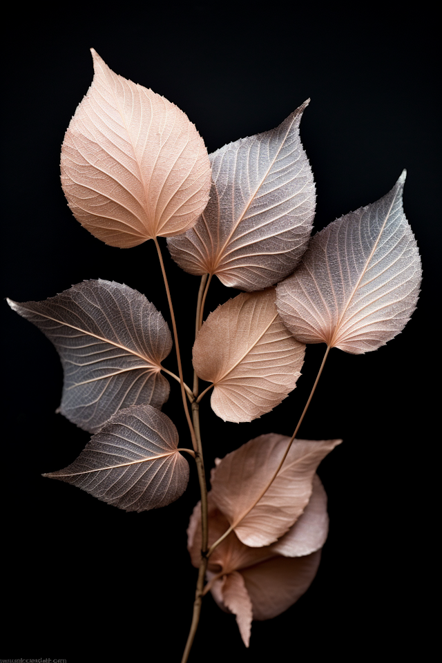 Ethereal Veins: Skeletonized Leaves in Contrast