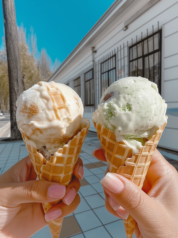 Hands Holding Ice Cream Cones