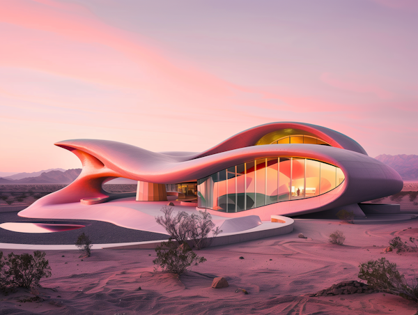 Futuristic Desert Residence at Twilight