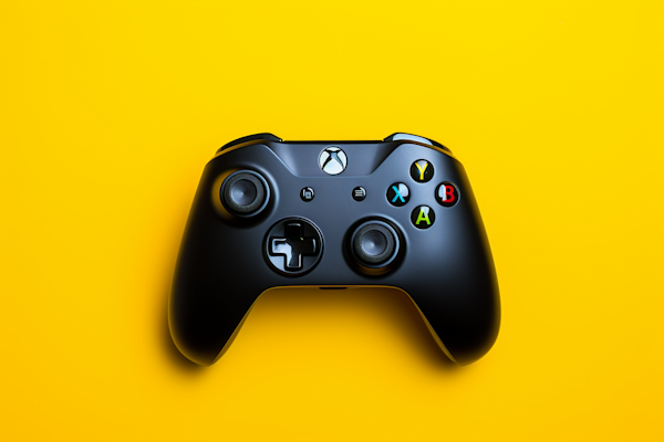 Vibrant Contrast: Xbox Controller on Yellow