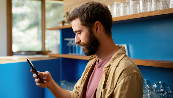 Man Using Smartphone