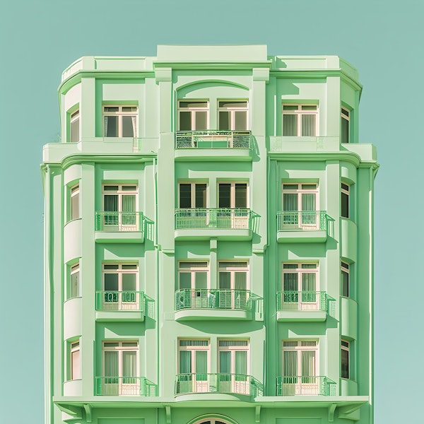 Mint Green Modern Building