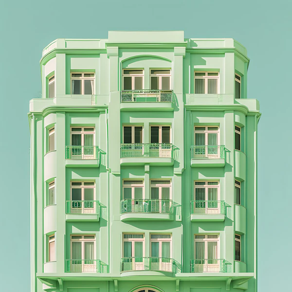 Mint Green Modern Building