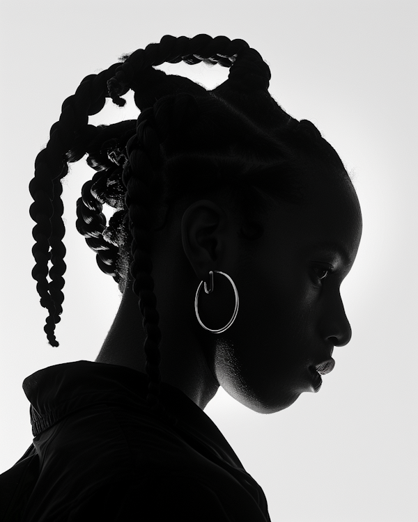 Profile with Braids and Hoop Earring