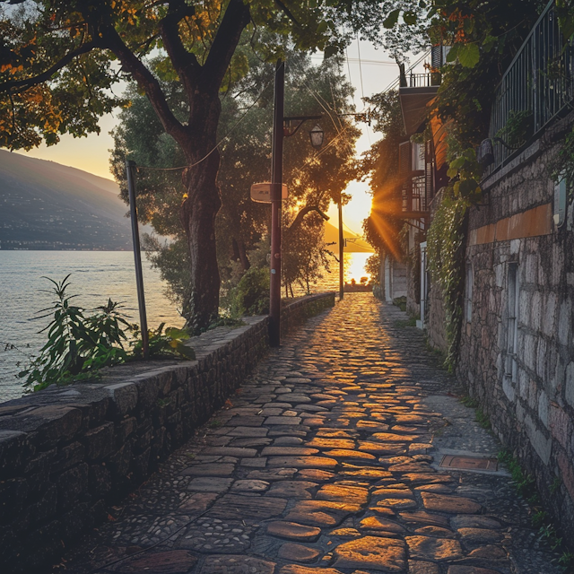 Serene Lakeside Sunset