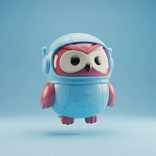Cartoon Owl Astronaut
