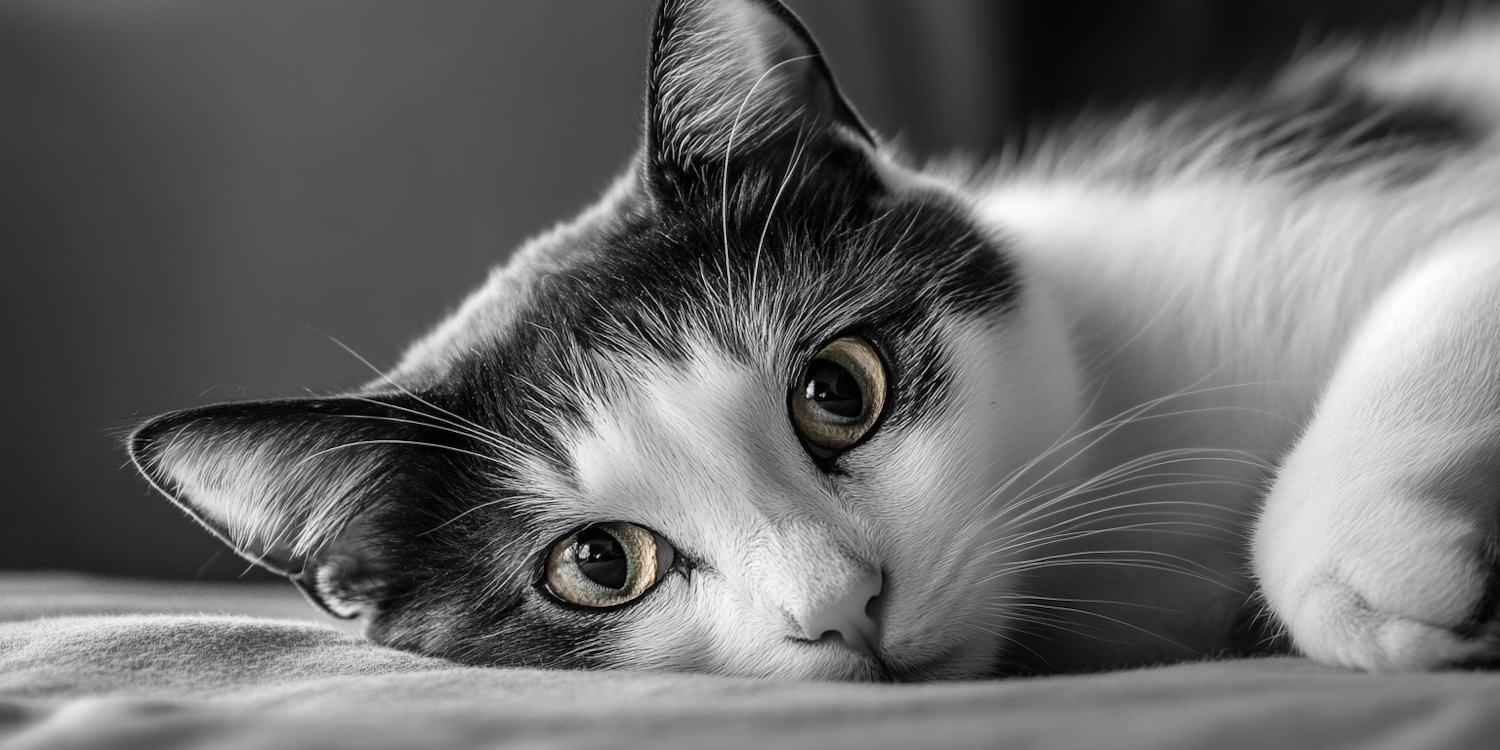 Close-up of Black and White Cat