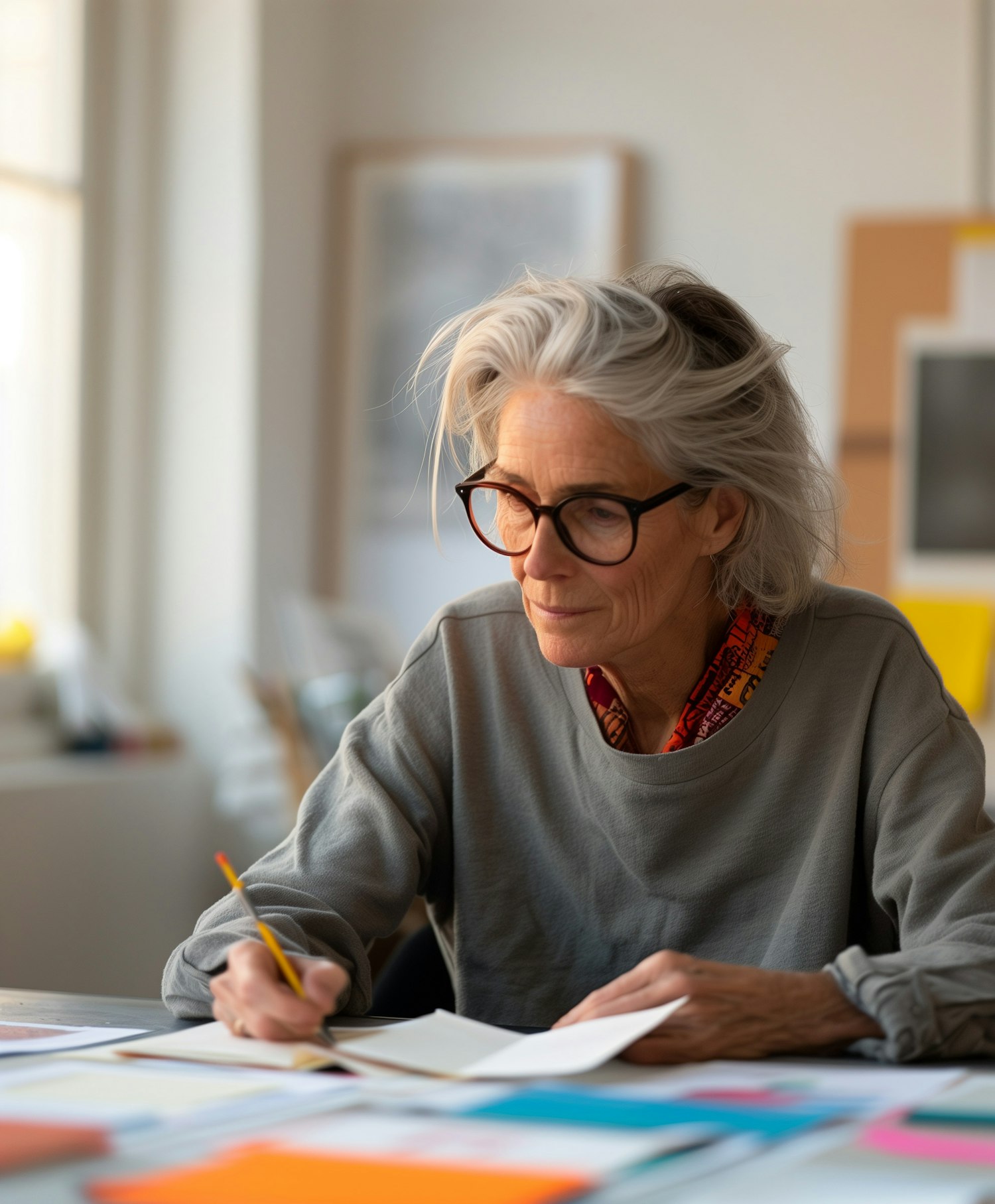 Elderly Artist at Work