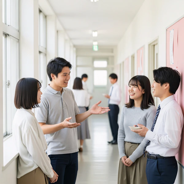 Lively Hallway Discussion