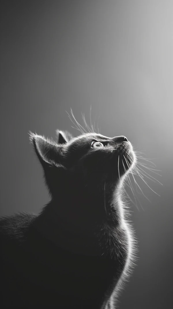 Dramatic Monochromatic Cat Portrait