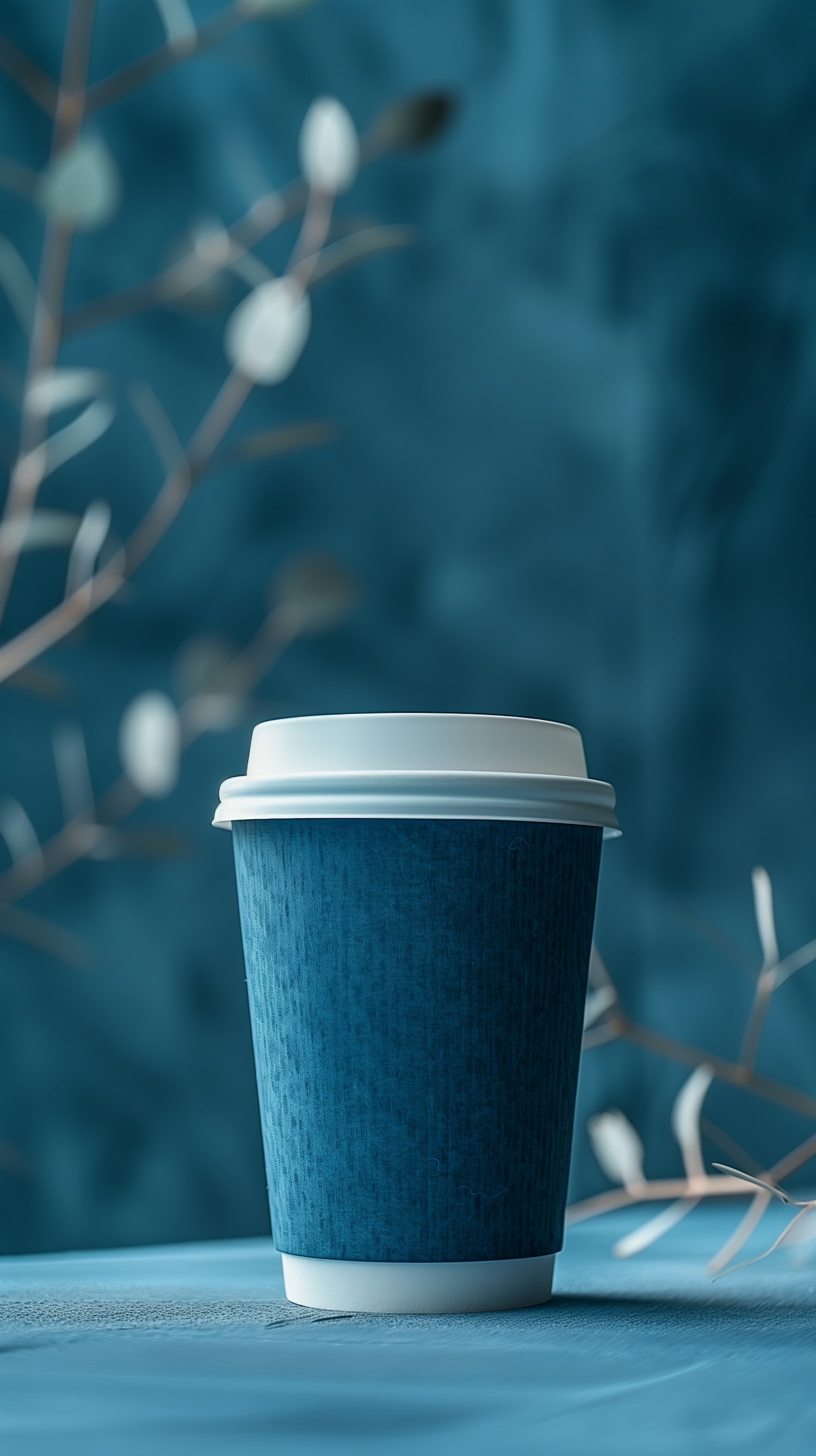 Blue Paper Coffee Cup