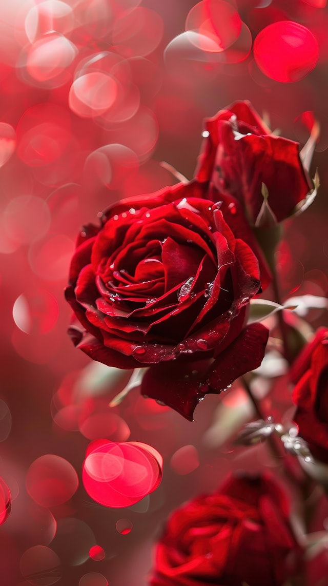 Close-up of a Vibrant Red Rose