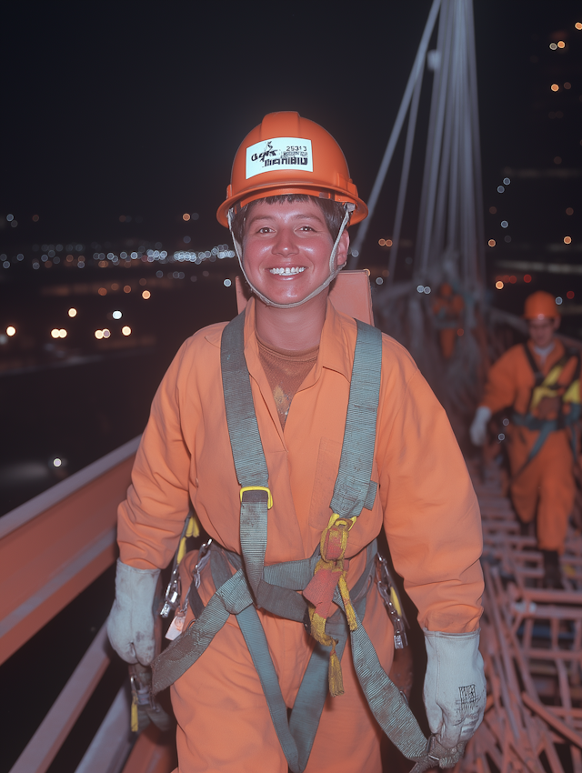 Person on Bridge at Night