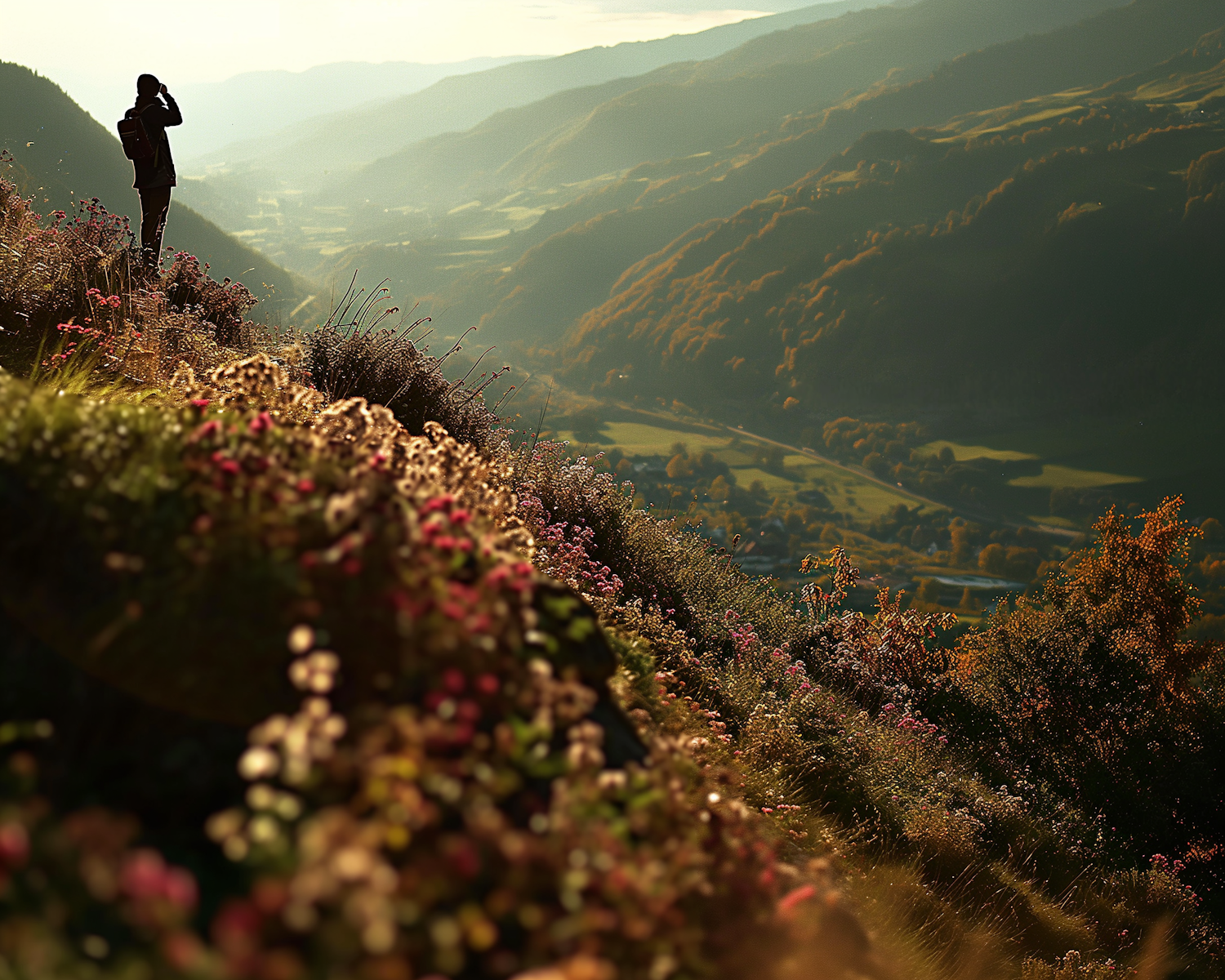 Contemplative Dawn in the Mountain Valleys