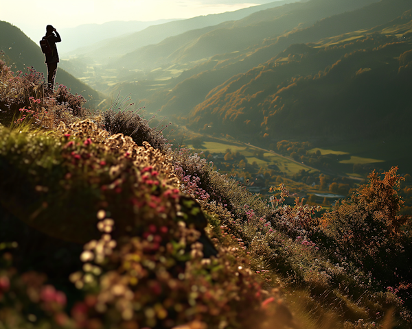 Contemplative Dawn in the Mountain Valleys