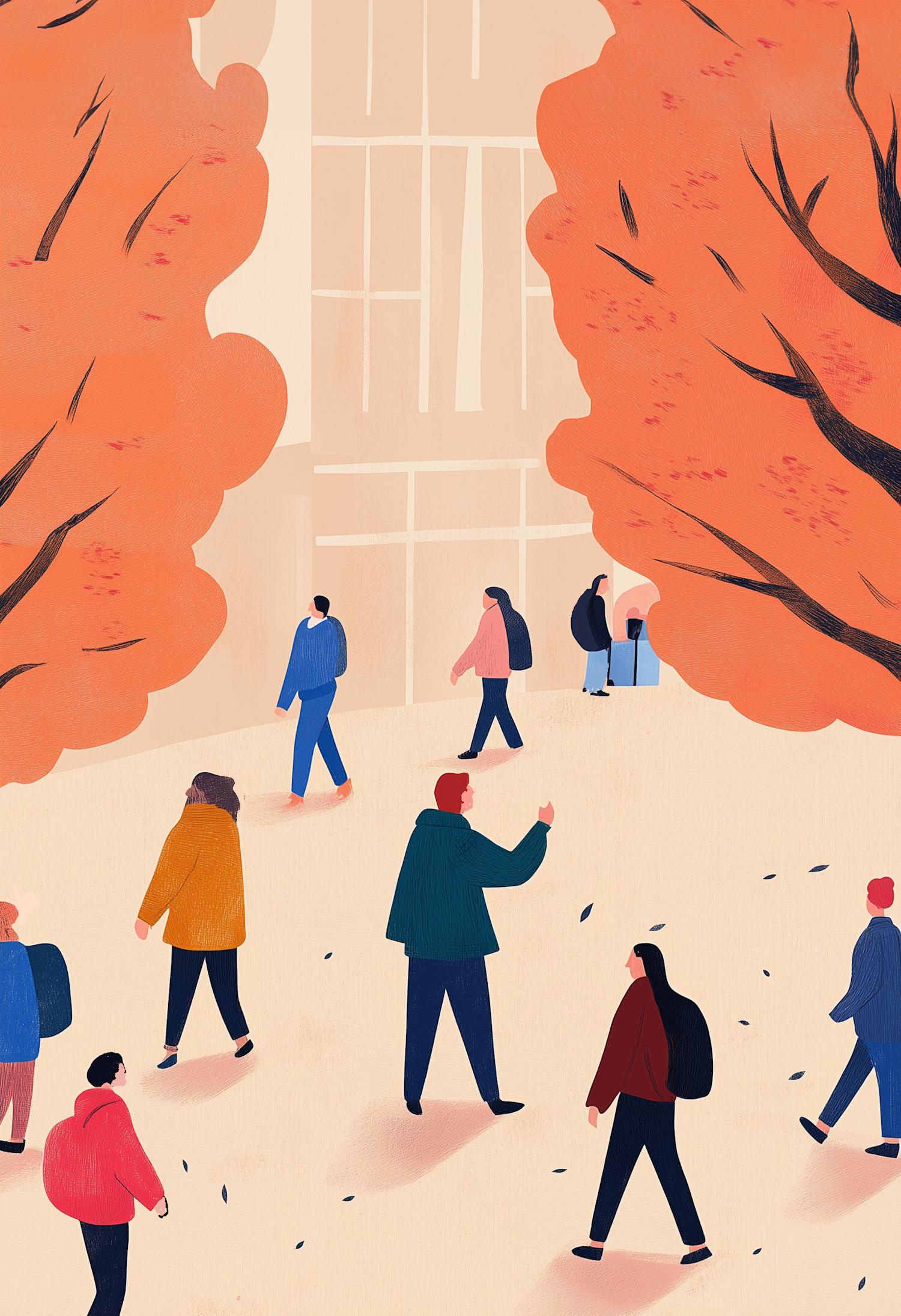 Autumnal Park Stroll Illustration