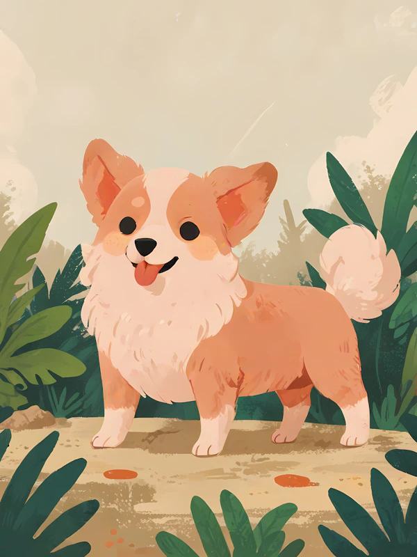 Charming Corgi Illustration