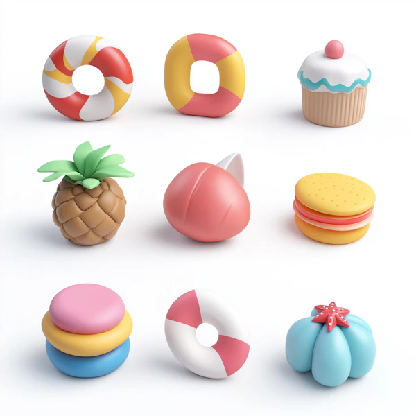 Colorful 3D Objects