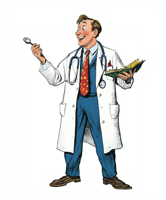 Cheerful Cartoon Doctor