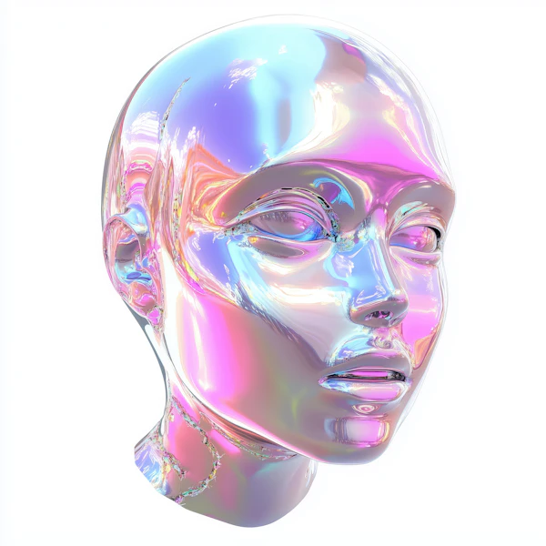 Futuristic Head Sculpture