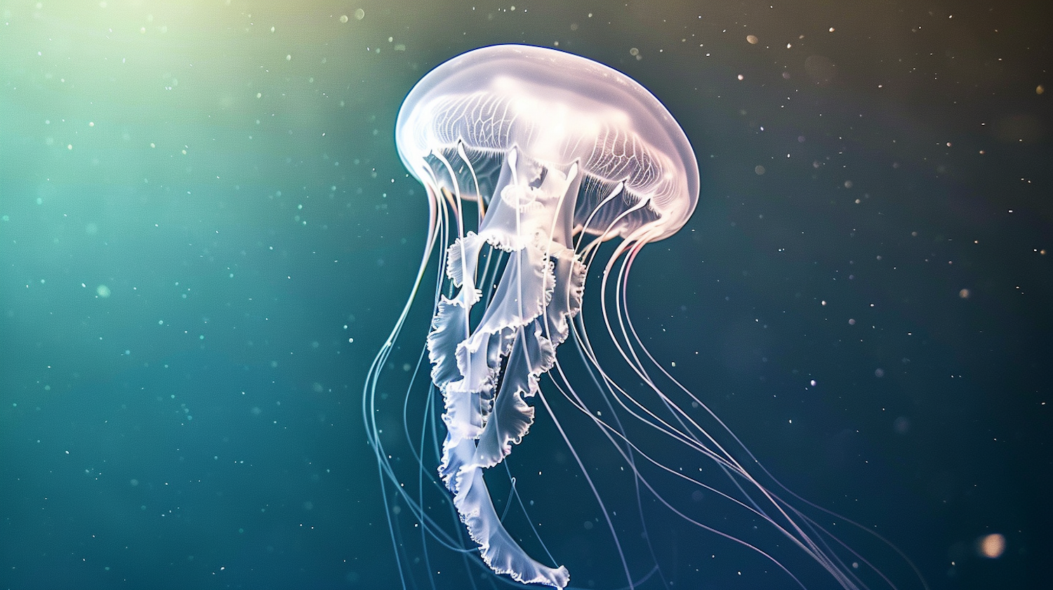 Graceful Jellyfish in Underwater Setting