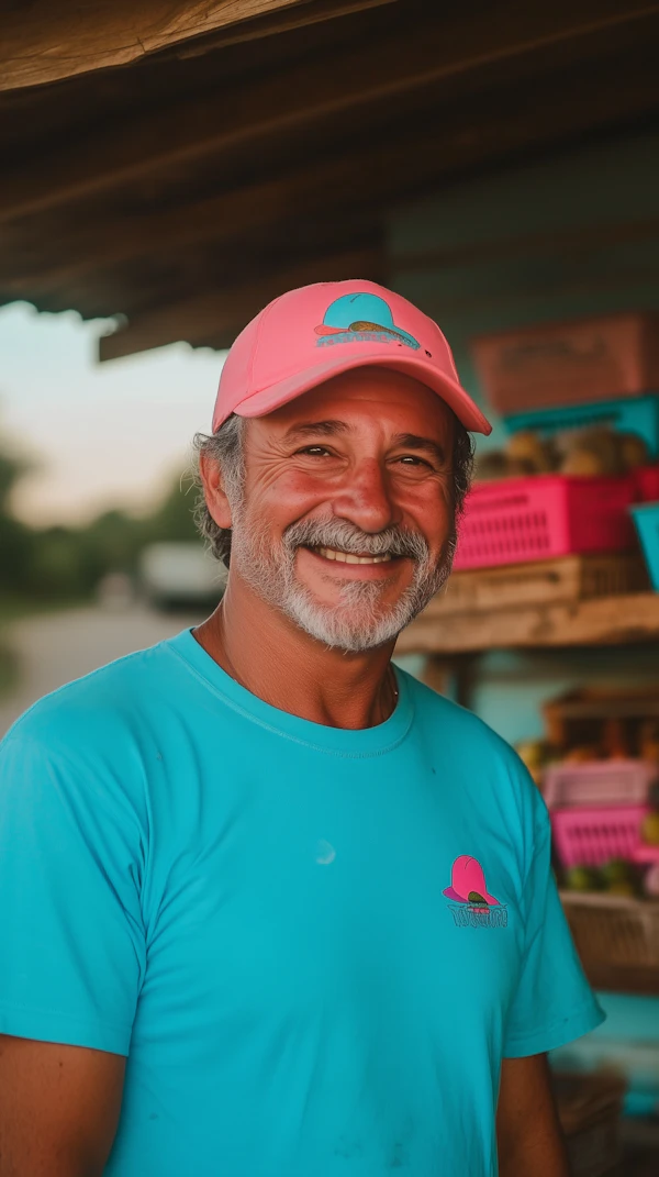 Smiling Man in Vibrant Attire