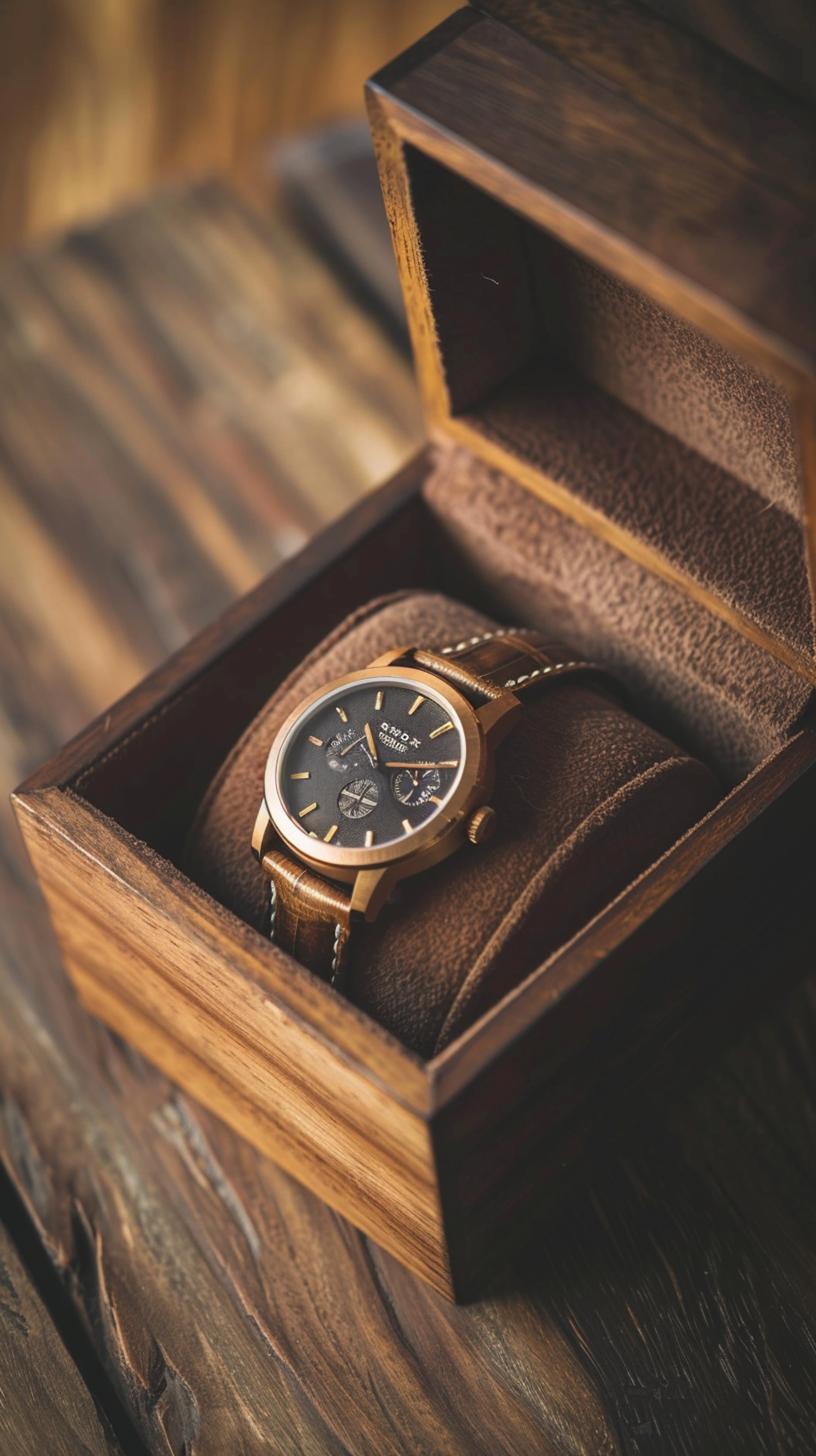 Elegant Vintage Wristwatch in Wooden Box