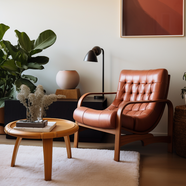 Stylish Living Space with Leather Armchair